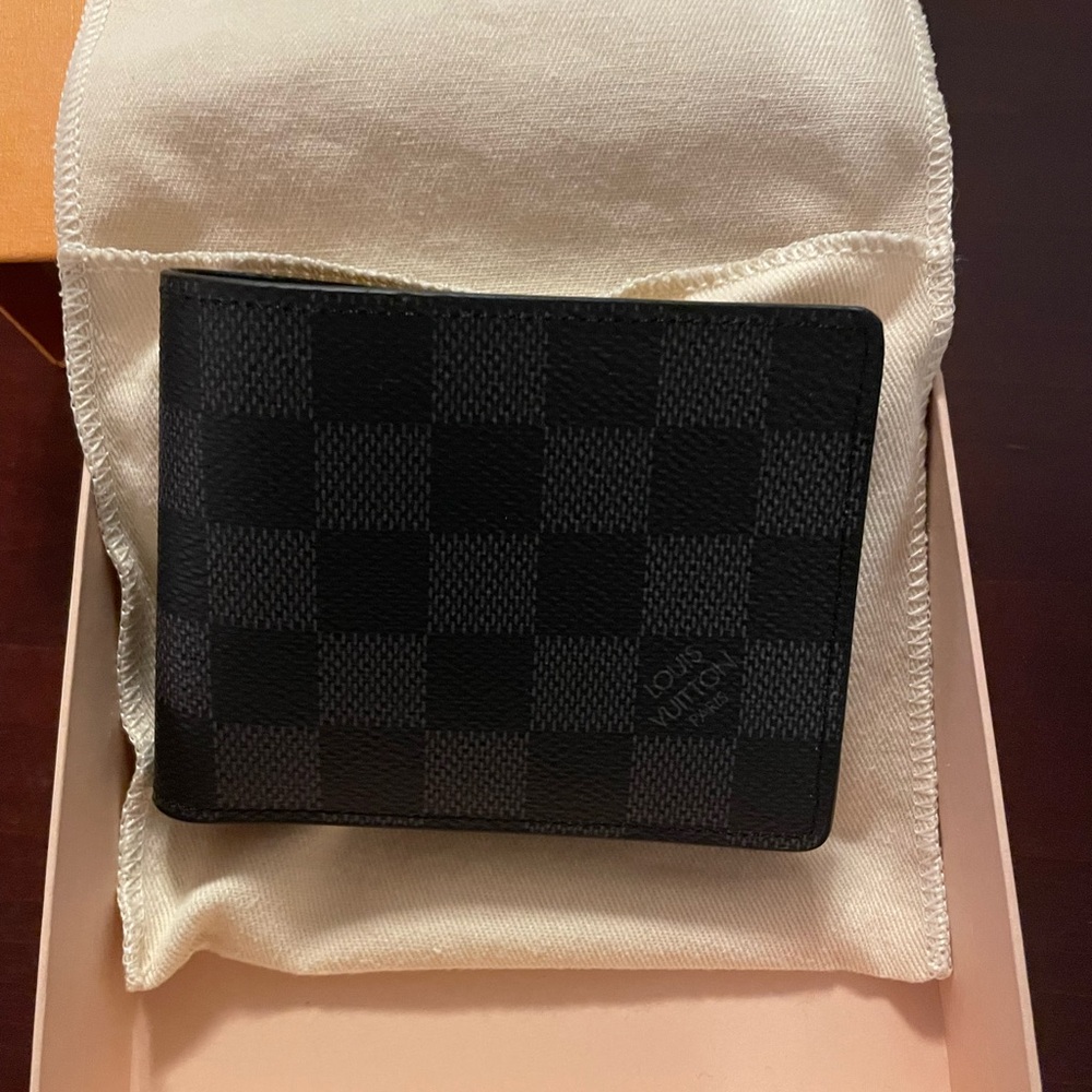 ** SOLD ** Louis Vuitton Slender Wallet In Damier Graphite Canvas N63261